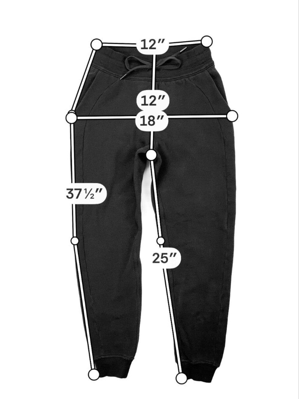 Lululemon Scuba Joggers Womens Size 4 Black Terry Pants W5CVA - Picture 3 of 12